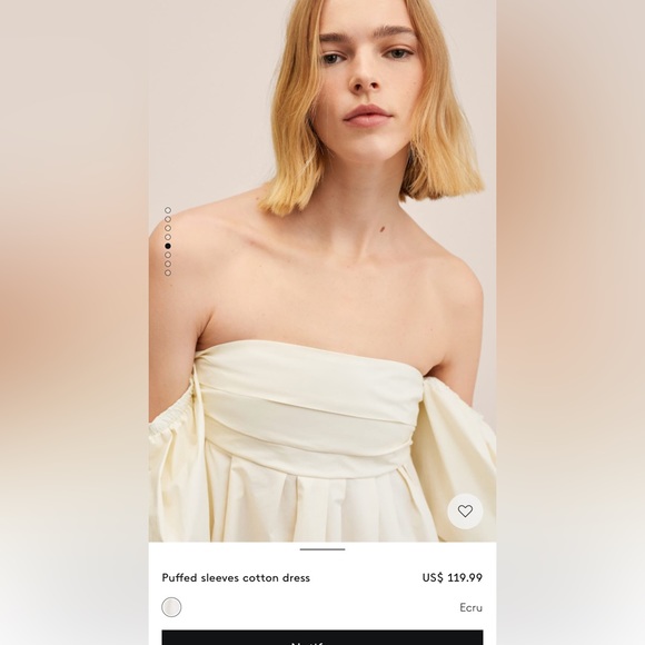 Mango puff sleeve cotton dress - Picture 5 of 8